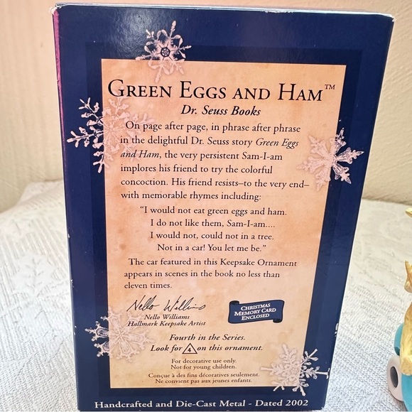 2002 Hallmark Keepsake Ornament Dr. Seuss Book Green Eggs and Ham - Picture 7 of 8